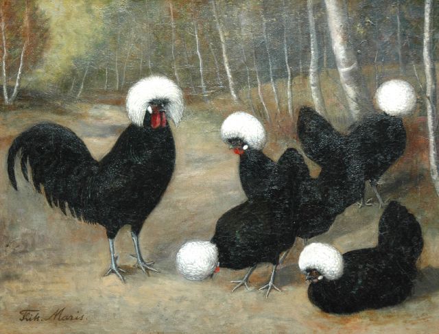 Maris F.J.J.  | Dutch tufted ducks, oil on canvas 29.3 x 38.2 cm, signed l.l.