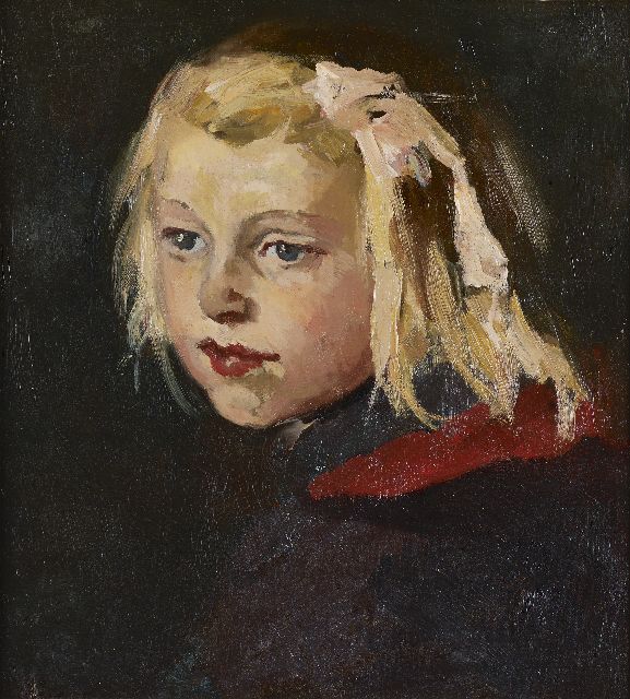 Coba Ritsema | Portrait of a young girl (Leentje van Bueren), oil on canvas, 40.0 x 36.3 cm, signed l.l.