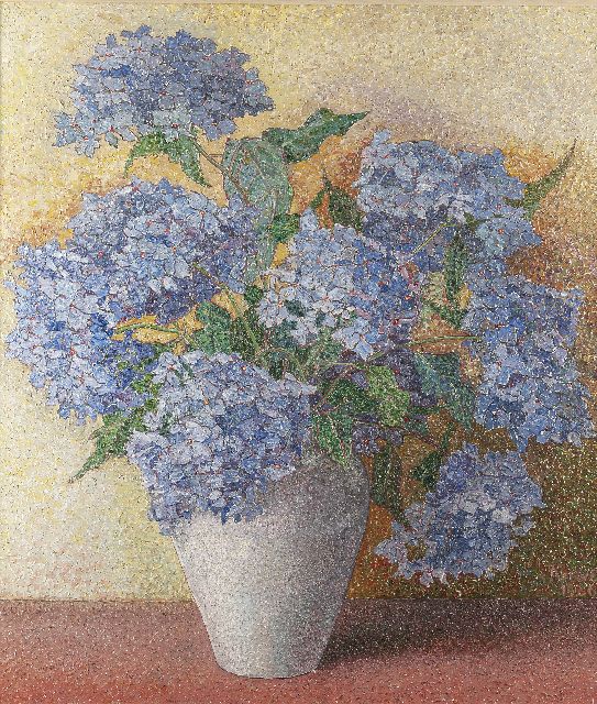 Nieweg J.  | Hortensia, oil on canvas 85.5 x 75.0 cm, signed l.r. and dated 1926