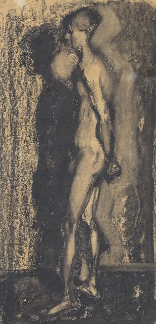 Martens-Pott A.J.  | Nude, black ink and chalk on paper 48.0 x 32.0 cm