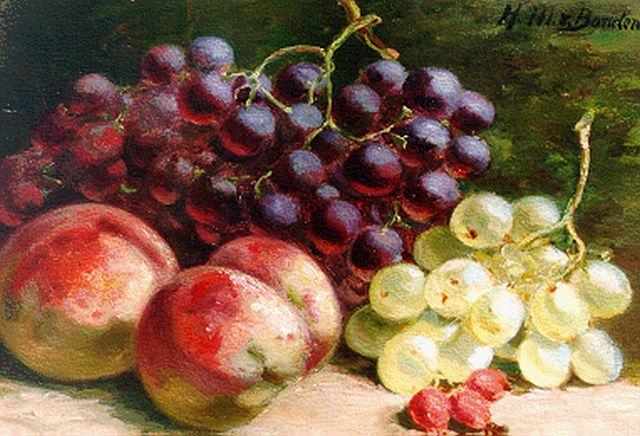 Helena Maria van Borselen | Fruit still life, oil on panel, 21.2 x 30.0 cm, signed u.r.