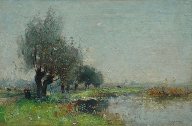 Aris Knikker | A polder landscape, oil on canvas laid down on panel, 21.3 x 32.2 cm, signed l.r.