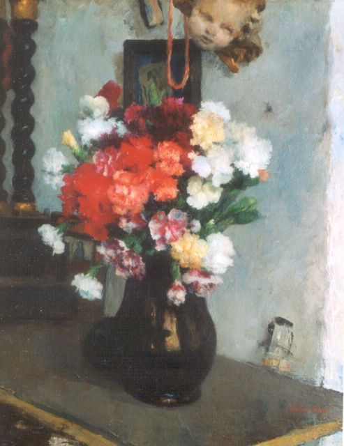 Vaes W.  | Carnations, oil on canvas 49.9 x 39.9 cm, signed l.r.