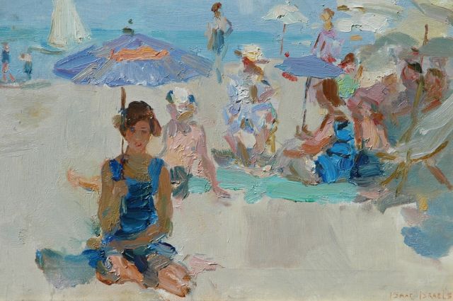 Israels I.L.  | A sunny day on the beach at Viareggio, oil on canvas 37.2 x 54.1 cm, signed l.r.