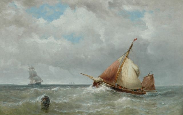 Jan Frederik Schütz | Pilot boat at sea, oil on canvas, 69.5 x 104.0 cm, signed l.l. and dated ' 71