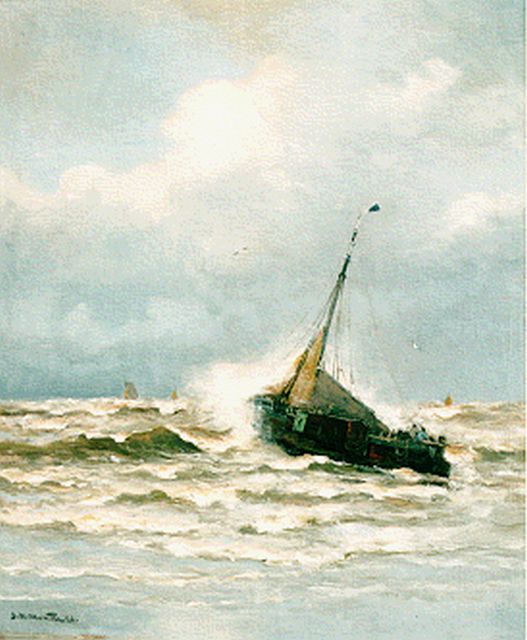Morgenstjerne Munthe | A boat in the surf, oil on canvas, 75.6 x 63.5 cm, signed l.l. and dated '26