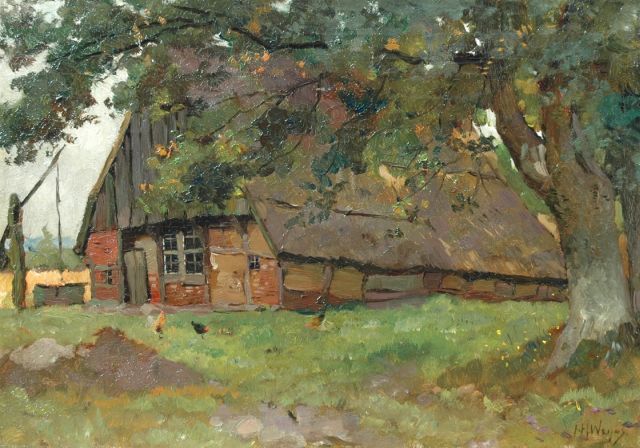 Jan Harm Weijns | Farmstead, Drenthe, oil on canvas, 35.2 x 50.3 cm, signed l.r.