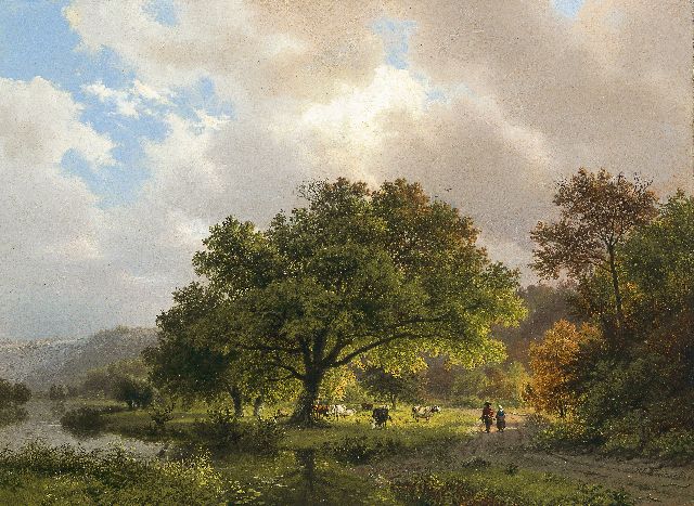Barend Cornelis Koekkoek | Oak along a little stream'Het Meertje' at Beek near Nijgemegen, oil on canvas, 39.0 x 53.0 cm, signed l.r. and dated 1840
