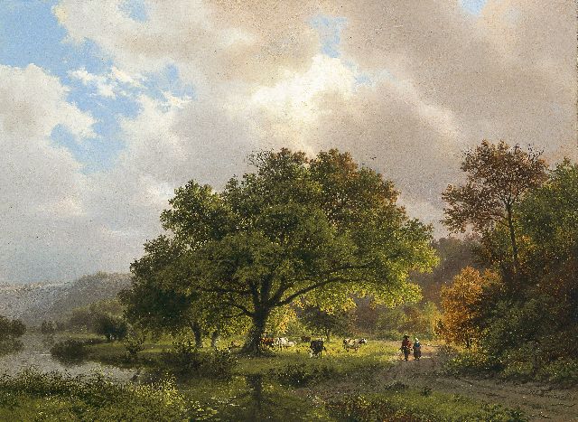 Koekkoek B.C.  | Oak along a little stream'Het Meertje' at Beek near Nijgemegen, oil on canvas 39.0 x 53.0 cm, signed l.r. and dated 1840