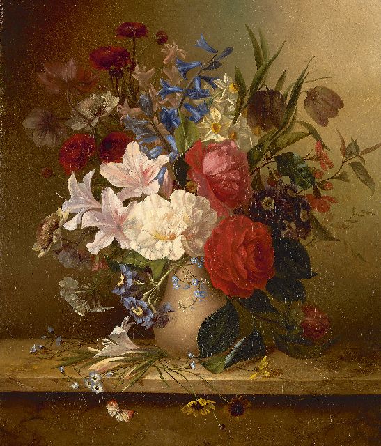 Arendsen A.H.  | Flower still life, oil on canvas 45.4 x 38.6 cm, signed l.r.