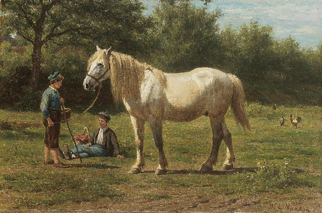 Willem Carel Nakken | The old grey, oil on canvas laid down on panel, 30.6 x 46.0 cm, signed l.r.