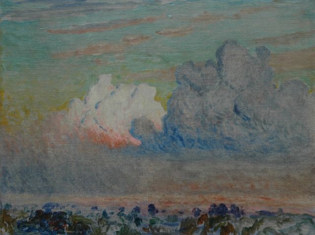 Claus E.  | 'Torenwolken', oil on canvas laid down on painter's board 26.5 x 35.5 cm, Executed ca. 1910-1920