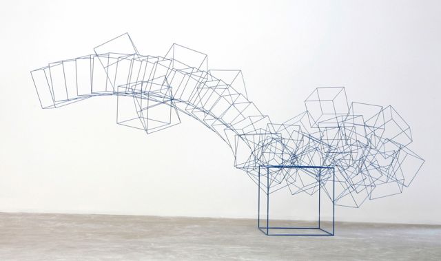 Marijke de Goey | Leviatan, steel and powdercoat (in Marijke-blue), 170.0 x 310.0 cm, created 2007