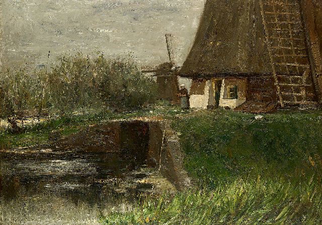 Roelofs O.W.A.  | Windmills, oil on canvas 70.8 x 100.5 cm, signed l.l. and painted ca. 1899