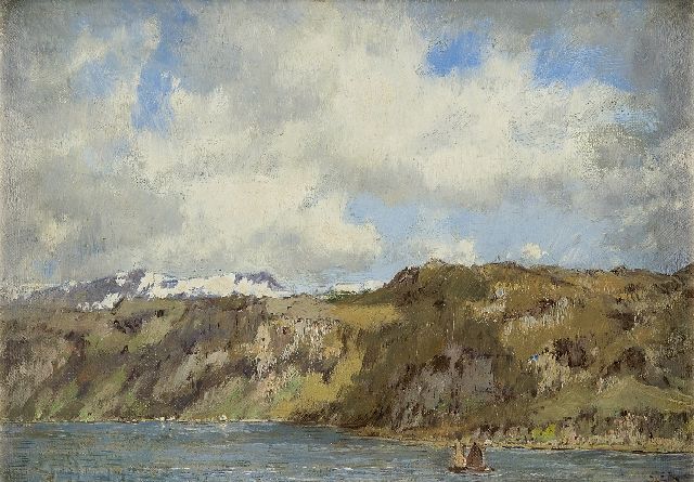 Arnold Marc Gorter | Sailing boats in a fjord, Norway, oil on canvas, 25.0 x 35.0 cm, signed l.r. and painted circa 1922