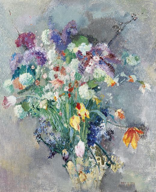 Germ de Jong | Spring flowers, oil on canvas, 81.4 x 65.4 cm, signed l.r. and dated 1943