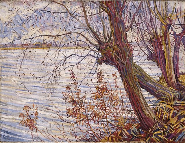 Herman Bieling | The Voorplas in Hillegersberg, oil on burlap, 67.3 x 88.7 cm, signed l.l. and painted in 1923