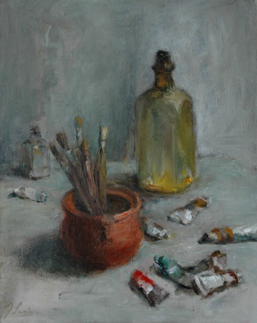 Surie J.  | A painter's stillife, oil on canvas 51.3 x 41.7 cm, signed l.l.