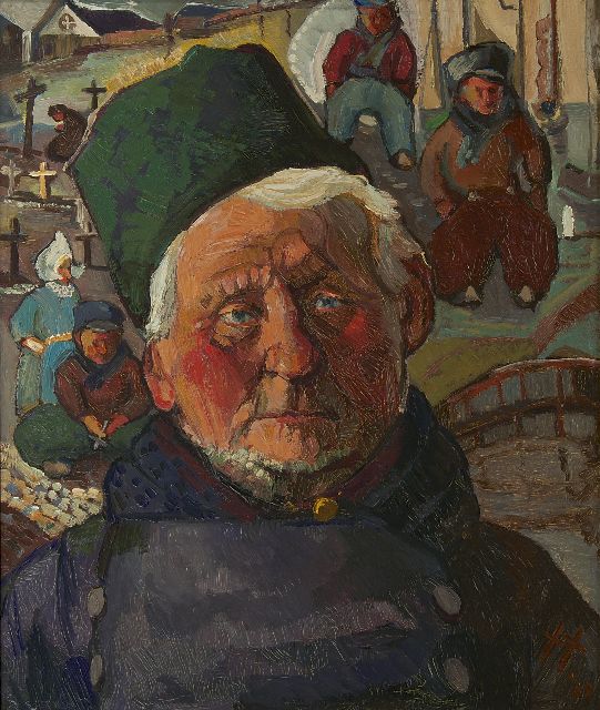 Jan Kruysen | Portrait of a fisherman, oil on board, 59.7 x 50.3 cm, signed l.r. and dated '35