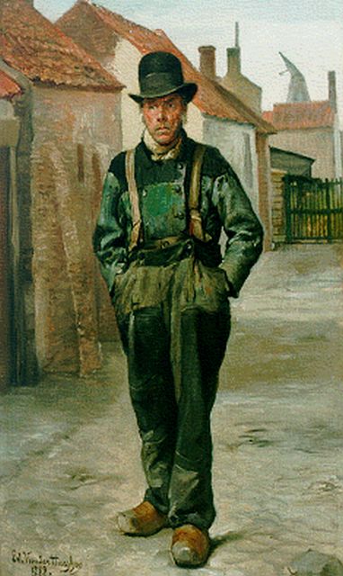 van der Hueghen | A fisherman, oil on canvas, 50.0 x 30.0 cm, signed l.l. and dated 1889