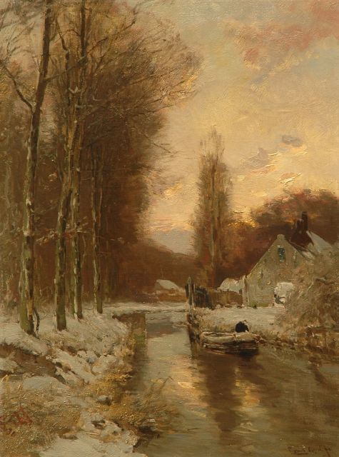 Louis Apol | View of a forest in winter, oil on canvas, 60.5 x 45.1 cm, signed l.r.