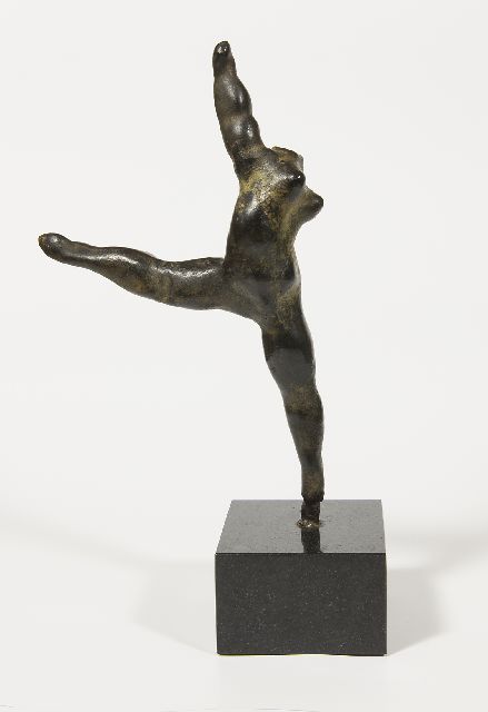 Spronken A.J.E.  | Dancing nude, bronze 35.9 x 17.5 cm, signed with initials (stamp) on inner-right leg