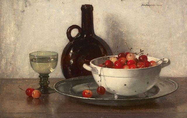 Jan Bogaerts | A still life with cherries, oil on canvas, 32.0 x 50.0 cm, signed u.r. and dated 1931