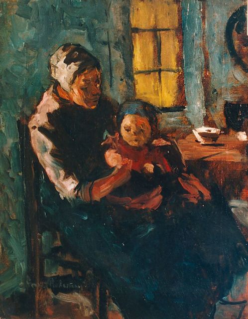 Suze Robertson | Mother and child, oil on canvas, 40.0 x 32.0 cm, signed l.l.
