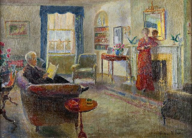 Wilson A.  | Reading time, oil on canvas 51.0 x 71.4 cm, signed l.r.