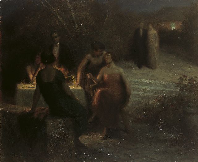 Henri Heijligers | Supper, oil on canvas, 63.3 x 76.7 cm, signed l.l.