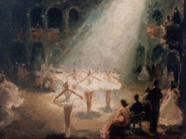 Mayrhofer M.  | Ballet dancers, oil on canvas 60.2 x 80.2 cm, signed l.r.