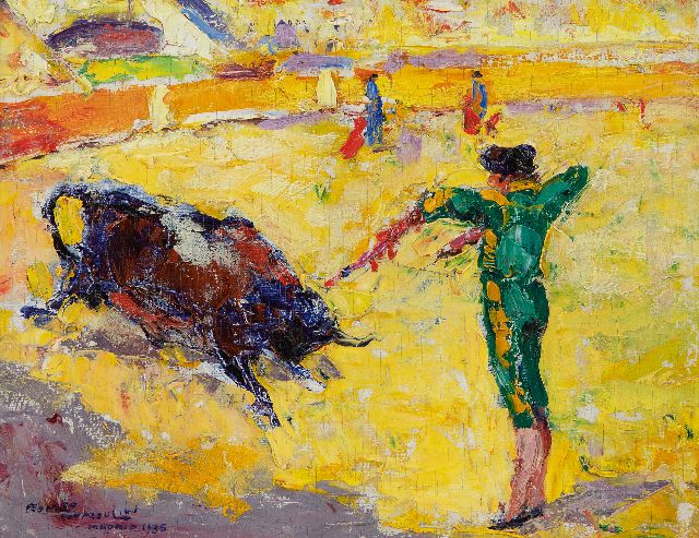 Roméo Dumoulin | The bullfighter, oil on canvas, 17.2 x 22.3 cm, signed l.l. and dated 1935
