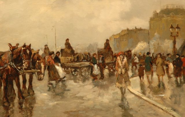 Noltee B.C.  | A busy day in Paris, oil on canvas 60.1 x 90.3 cm, signed l.r.