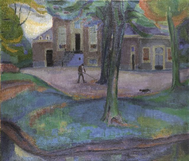 Hell J.G.D. van | Gardener at Frankendael, Amsterdam, oil on canvas 91.4 x 105.3 cm, signed l.r. and dated '16