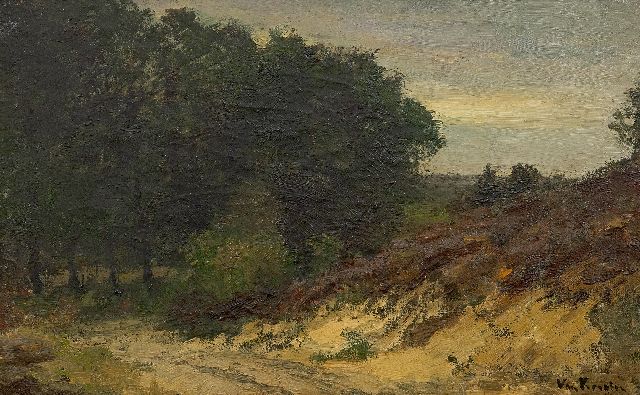 Fedor van Kregten | A landscape in Drenthe, oil on canvas, 34.2 x 54.5 cm, signed l.r.