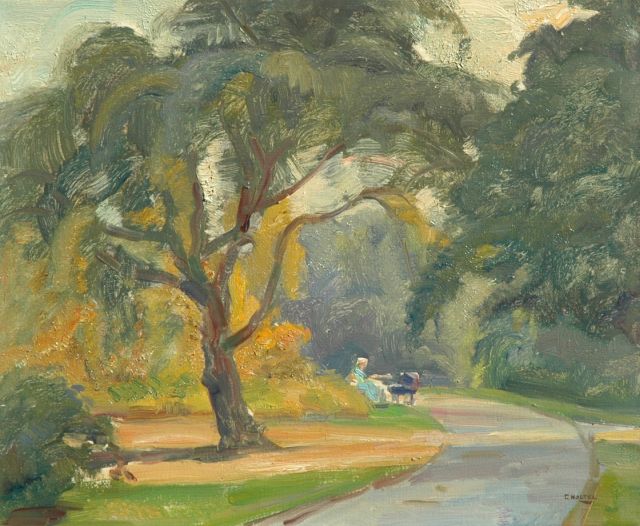 Cor Noltee | The Wantij parc in Dordrecht, oil on canvas, 37.3 x 45.4 cm, signed l.r.