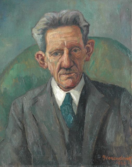 Beerendonk T.H.J.  | A portrait of the artist's father, oil on canvas 50.1 x 40.3 cm, signed l.r. and dated 1936