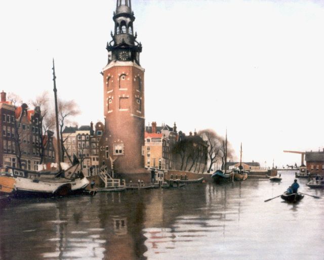 Witsen W.A.  | View on the Oude Schans from Breitner's workshop, watercolour on paper 57.0 x 67.0 cm, signed l.r.