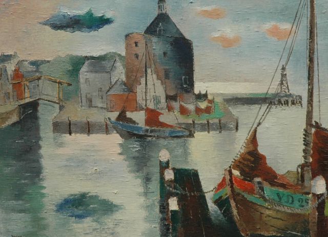Wim Bosma | The harbour of Enkhuizen, oil on canvas, 44.9 x 60.3 cm, signed l.l.