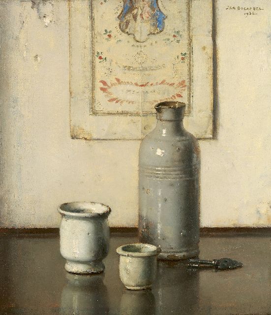 Jan Bogaerts | A still life, oil on canvas, 31.6 x 27.7 cm, signed u.r. and dated 1936