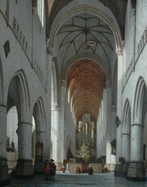 Jan Jacob Schenkel | Interior of Saint Bavo's, Haarlem, oil on panel, 77.4 x 61.0 cm, signed l.l. and executed ca. 1861-1875
