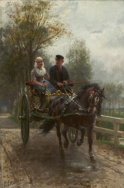 Eerelman O.  | A Sunday ride, oil on canvas 47.0 x 31.2 cm, signed l.l.