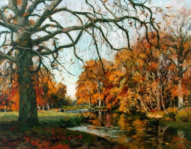Jan van Vuuren | Fall woods, oil on canvas, 55.0 x 71.0 cm, signed l.l.