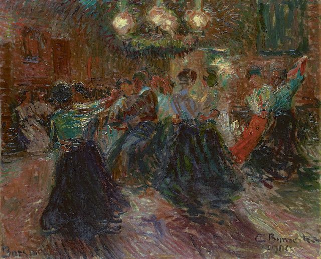 Burmester G.  | Party night, oil on canvas 61.5 x 75.6 cm, signed l.r. and dated 1909