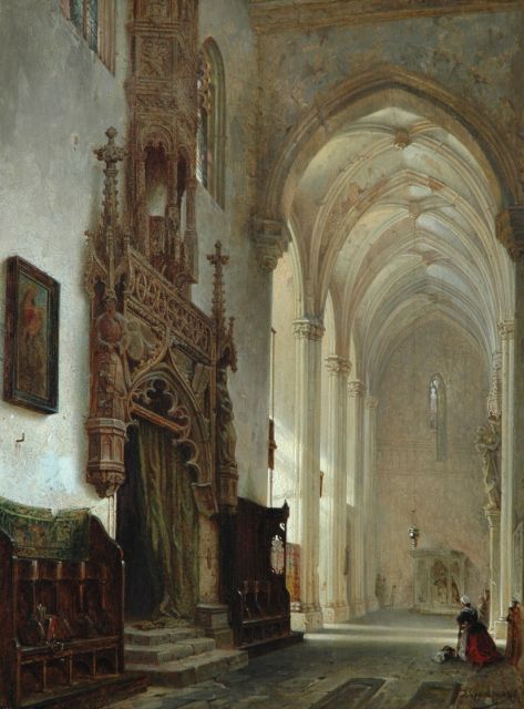 Franz Stegmann | The St. Lorenzchurch in Nürnberg, Germany, oil on canvas, 71.5 x 54.8 cm, signed l.r. and dated '58
