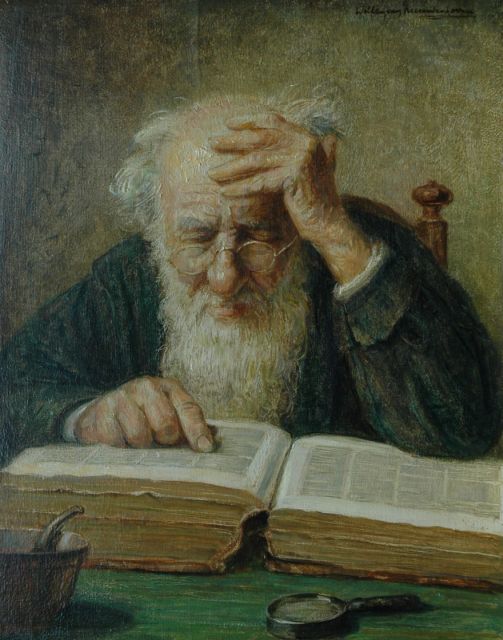 Willem van Nieuwenhoven | Reading man, oil on panel, 30.0 x 24.1 cm, signed u.r.