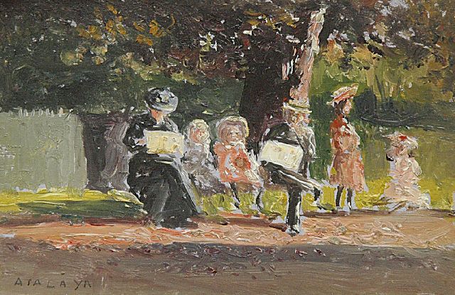 Enrique Atalaya González | Parc du Ranelagh, Paris, oil on paper, 7.4 x 10.9 cm, signed l.l. and dated 7-10-06 on the reverse on card