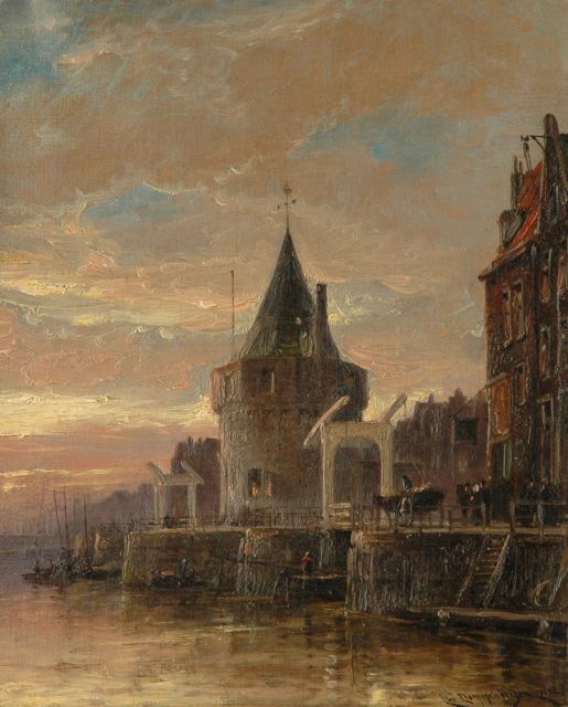 Dommelshuizen C.C.  | The Schreierstoren in Amsterdam, oil on canvas 38.5 x 31.0 cm, signed l.r. and dated 1902