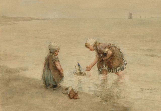 Bernard Blommers | The toy boat, watercolour on paper, 34.8 x 48.1 cm, signed l.r.