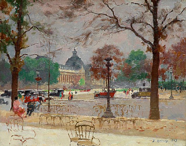 Renoux J.E.  | The Avenue des Champs Élyseés and the Petit Palais, oil on canvas 33.1 x 41.5 cm, signed l.r.